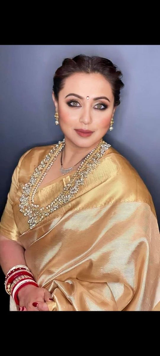 Rani Mukherji Inspired Tissue Semi Silk Saree