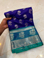 Elegant Royal Blue Banarasi Katan Silk Saree