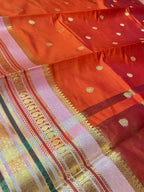 Orange Banarasi Katan Silk Saree