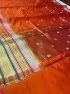 Orange Banarasi Katan Silk Saree