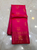 Elegant Rani Pink Banarasi Katan Saree with Rich Zari Border