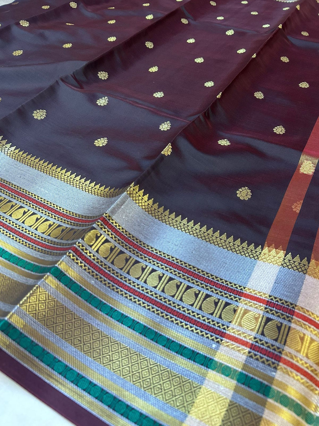 Deep Wine Banarasi Katan Silk Saree