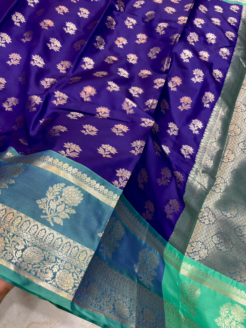 Elegant Royal Blue Banarasi Katan Silk Saree