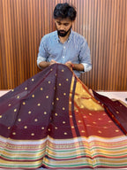 Deep Wine Banarasi Katan Silk Saree