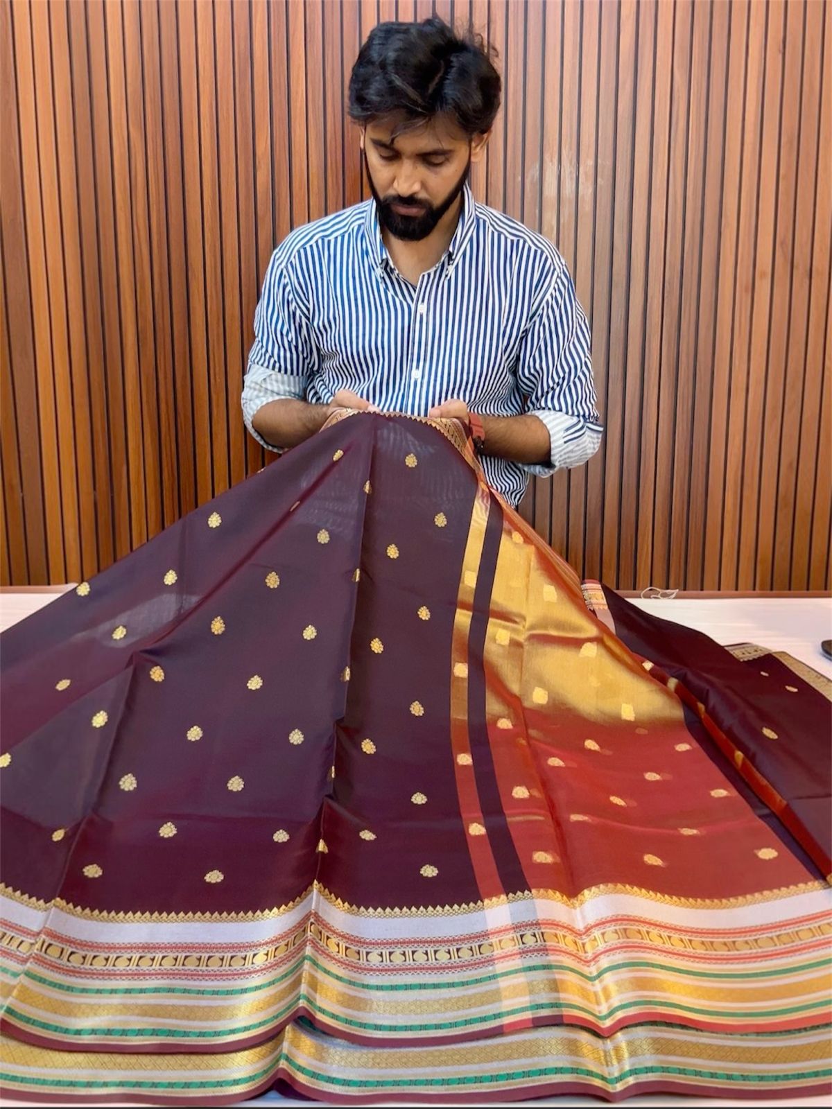 Deep Wine Banarasi Katan Silk Saree