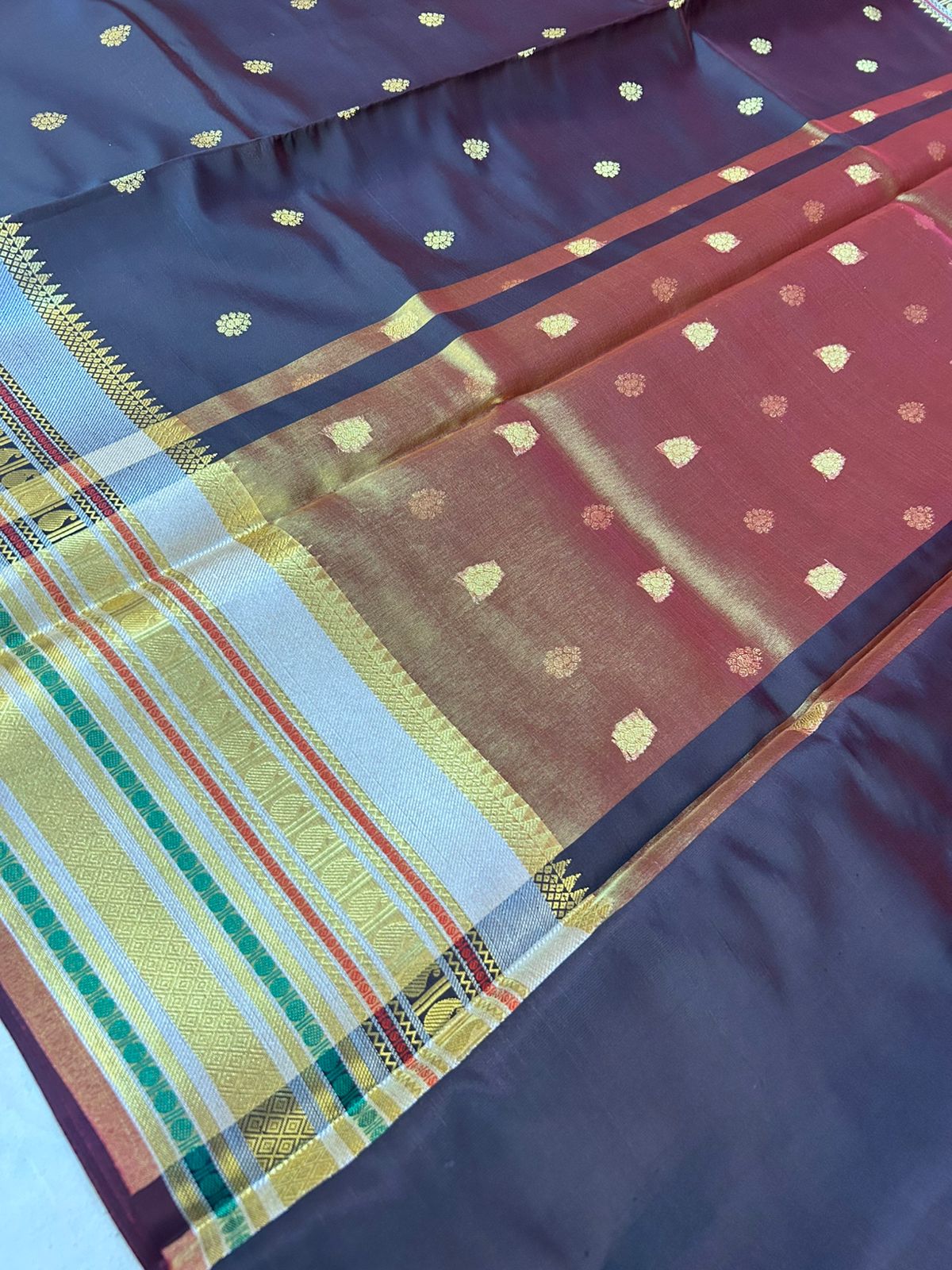 Deep Wine Banarasi Katan Silk Saree