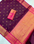 Elegant Banarasi Katan Silk Saree with Rich Zari Border