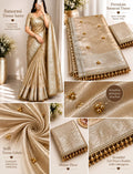 Tussar Banarasi Tissue Saree with Attached Lace & Ghungroo Work