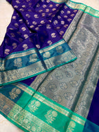 Elegant Royal Blue Banarasi Katan Silk Saree