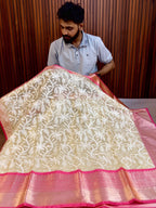 Premium Banarasi Tissue Saree with Fancy Embroidery