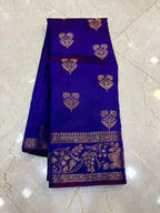 Elegant Royal Blue Banarasi Katan Saree with Rich Zari Weave