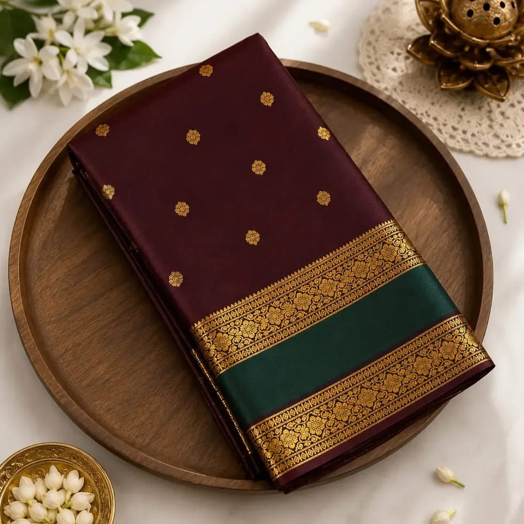 THE ROYAL MAROON BANARASI KATAN SILK SAREE