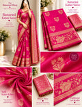 Elegant Rani Pink Banarasi Katan Saree with Rich Zari Border