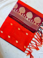 Premium Orange Banarasi Katan Silk Saree