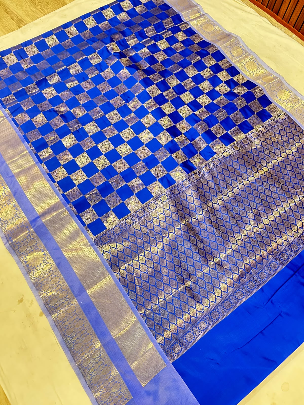 THE ROYAL COBALT BLUE BANARASI KATAN SILK SAREE