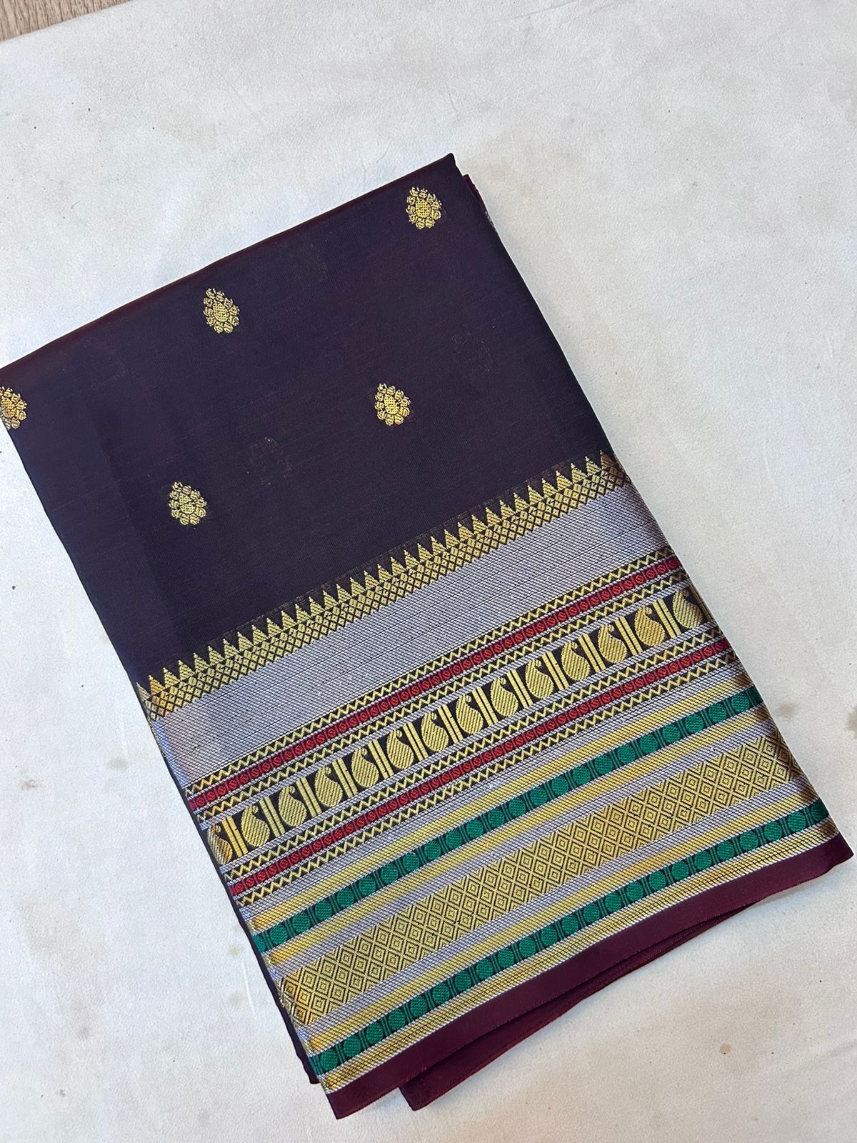 Deep Wine Banarasi Katan Silk Saree
