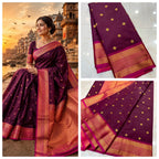 Elegant Banarasi Katan Silk Saree with Rich Zari Border
